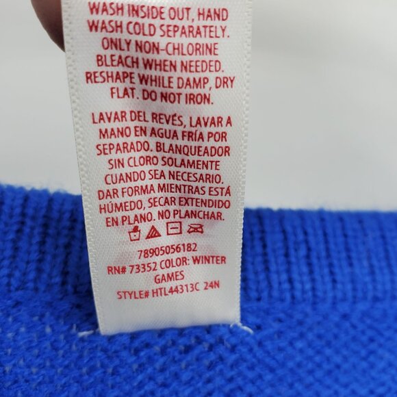 Polar Bear Christmas Y2K Cottage Skiing Graphic Button Up Cardigan Sweater Large - Picture 8 of 8